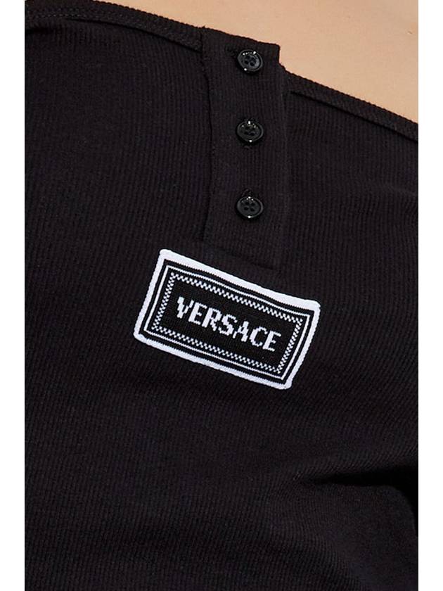 Versace Ribbed Lingerie Top, Women's, Black - VERSACE - BALAAN 5