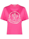 Logo Printing Short TShirt Pink 8C000 09 829FB 546 - MONCLER - BALAAN 1