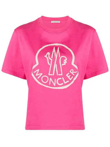 Logo Printing Short TShirt Pink 8C000 09 829FB 546 - MONCLER - BALAAN 1