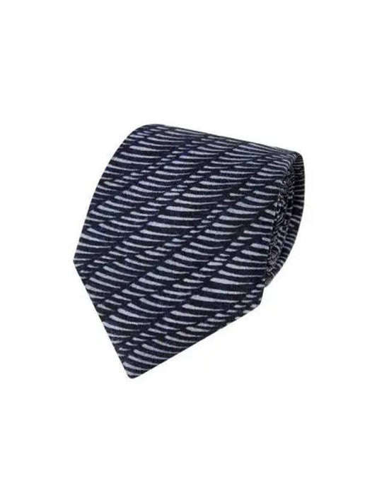 Men s Wave Striped Silk Tie Blue 271254 - GIORGIO ARMANI - BALAAN 1