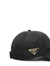 Triangle Logo Re Nylon Ball Cap Black - PRADA - BALAAN 3