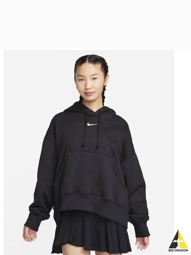 NSW Phoenix Fleece Oversized Pullover Hooded Black Asia DQ5859 010 - NIKE - BALAAN 2