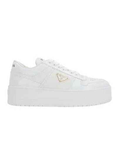 Downtown Bold Leather Low Top Sneakers White - PRADA - BALAAN 2