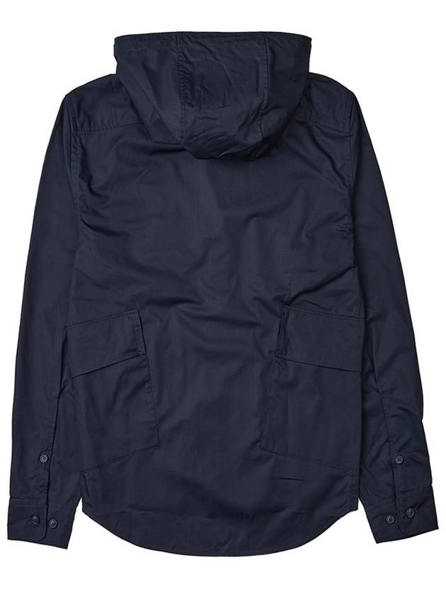 Gabardine PD Metropolis Logo Badge Button Hoodie Navy - CP COMPANY - BALAAN 3