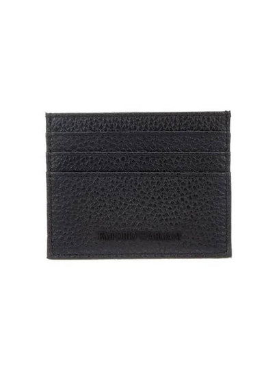 Men s Grained Leather Card Holder Black 271023 - EMPORIO ARMANI - BALAAN 1