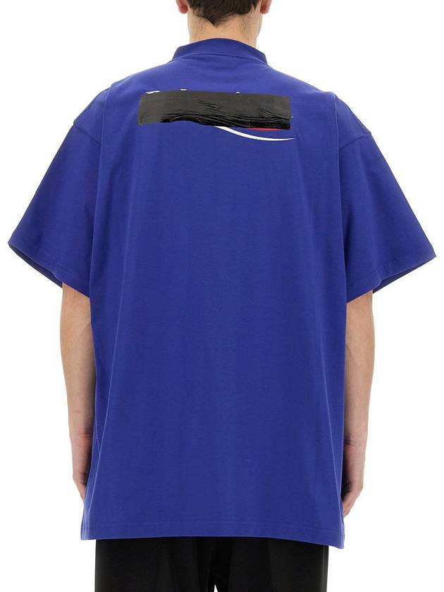 Gaffer Political Campaign Short Sleeve T-Shirt Blue - BALENCIAGA - BALAAN 4