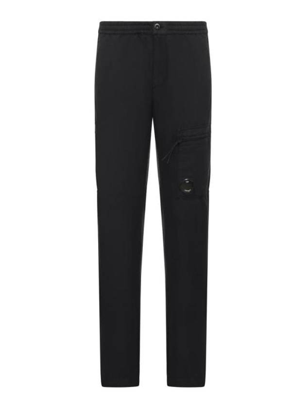 Linen Blend Cargo Straight Pants Black - CP COMPANY - BALAAN 1