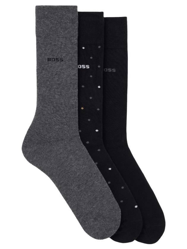 Logo Cotton Blend 3 Pack Socks - BOSS - BALAAN 1