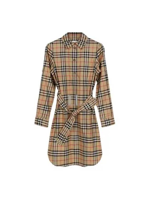 Vintage Check Belted Short Dress Beige - BURBERRY - BALAAN 2