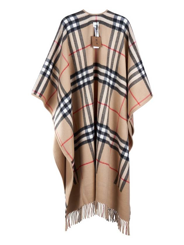 Reversible Check Wool Cashmere Cape - BURBERRY - BALAAN 6