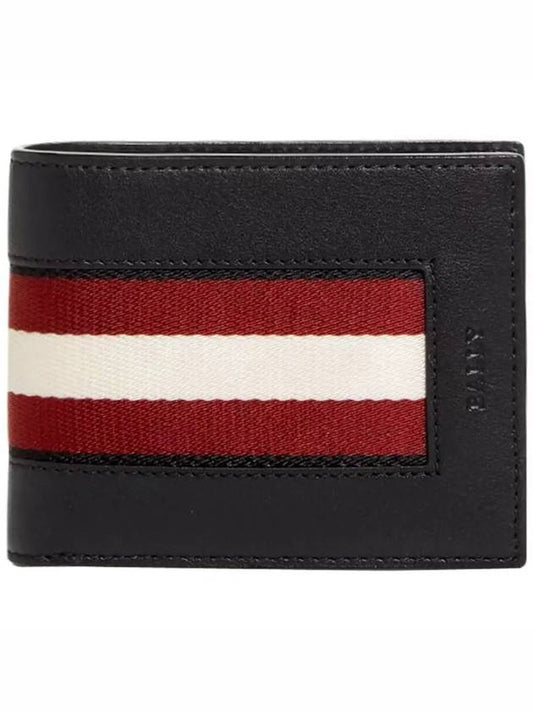 Bydan Logo Leather Bifold Wallet Black - BALLY - BALAAN.