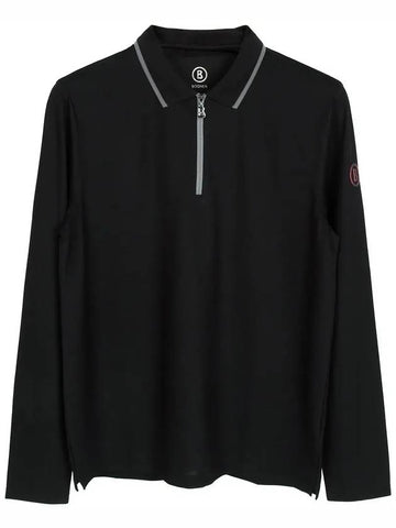 Black polo long sleeve shirt 51212727 026 - BOGNER - BALAAN 1