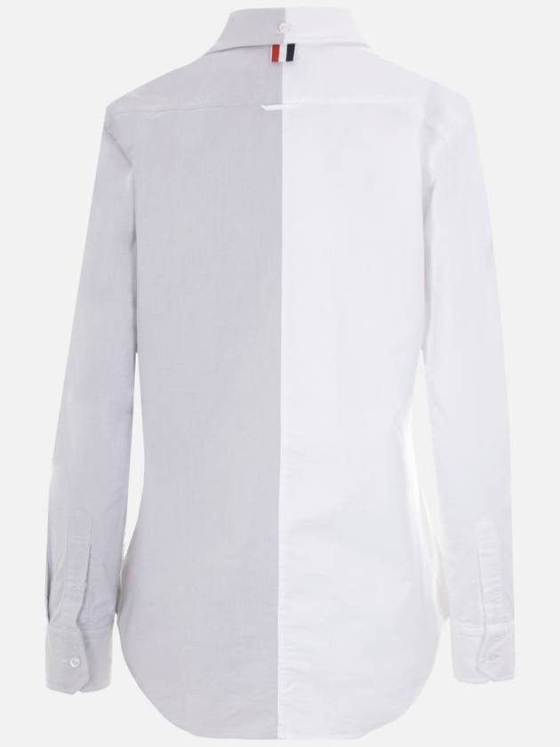 Two tone long sleeve shirt white - THOM BROWNE - BALAAN 6