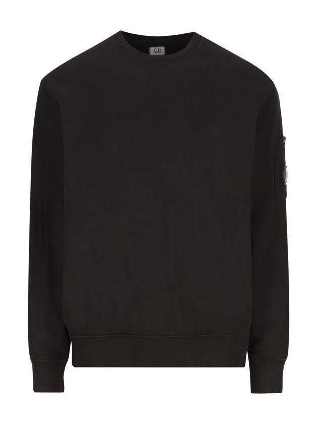 Emerized Diagonal Fleece Lens Sweatshirt Black - CP COMPANY - BALAAN 2