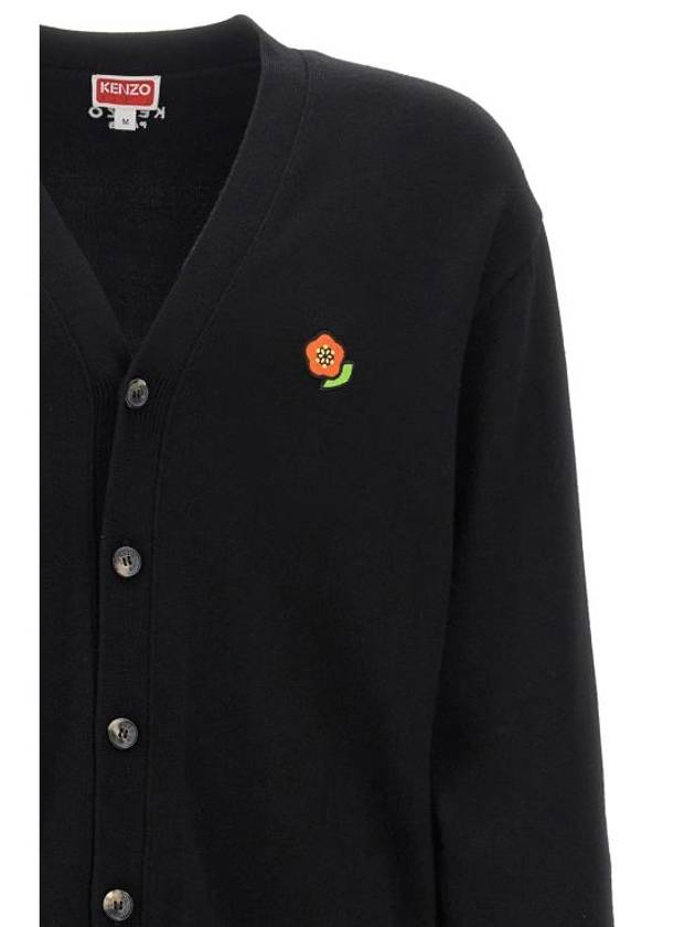 Pop Wool Cardigan Black - KENZO - BALAAN 4