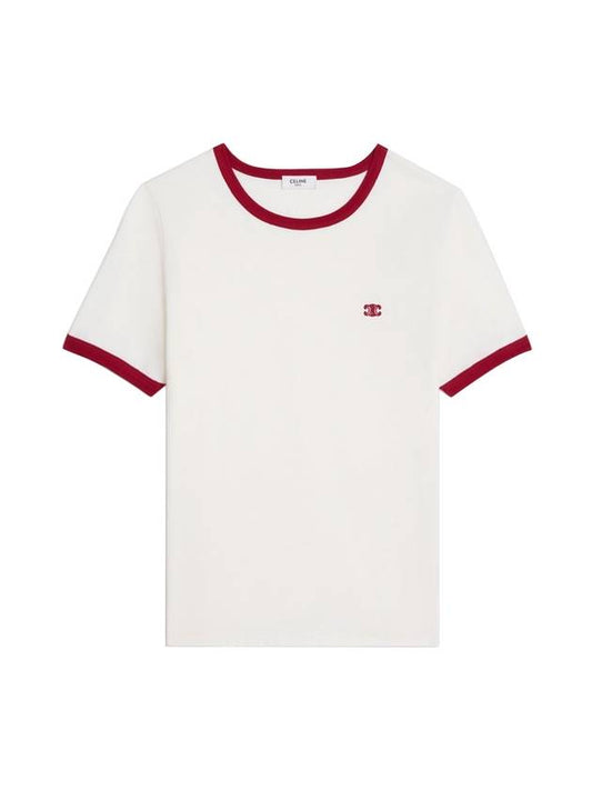 T shirt 70 s Triomphe Jersey Short Sleeve Off White Rust - CELINE - BALAAN 1