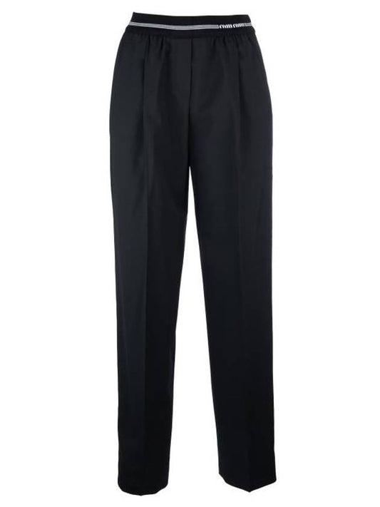 Straight Pants MP1810RO1 F0002 Nero - MIU MIU - BALAAN 1