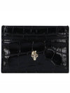 Skull Crocodile Leather Card Wallet Black - ALEXANDER MCQUEEN - BALAAN 3