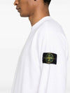 Cotton Crew Neck Sweatshirt White - STONE ISLAND - BALAAN 5