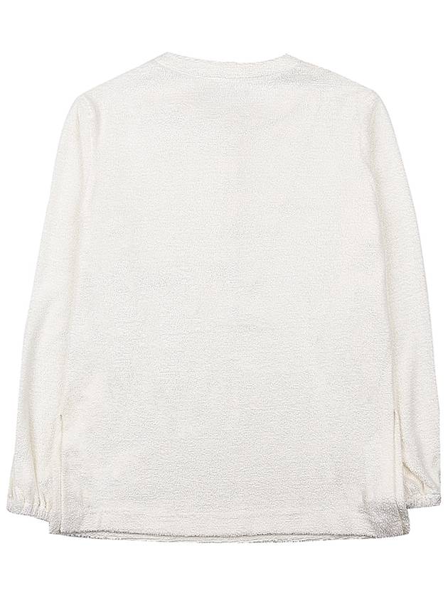 Panarea Henley Jumper Cotton Linen Knit Top White - LORO PIANA - BALAAN 3