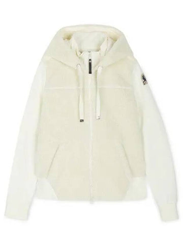 Women s Logo Patch White Hooded Zip Up PWFLPF33 748 1156649 - PARAJUMPERS - BALAAN 1