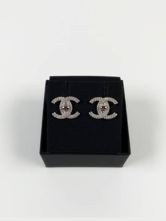 CC logo earrings cubic point strass gold silver AB9139 - CHANEL - BALAAN 1