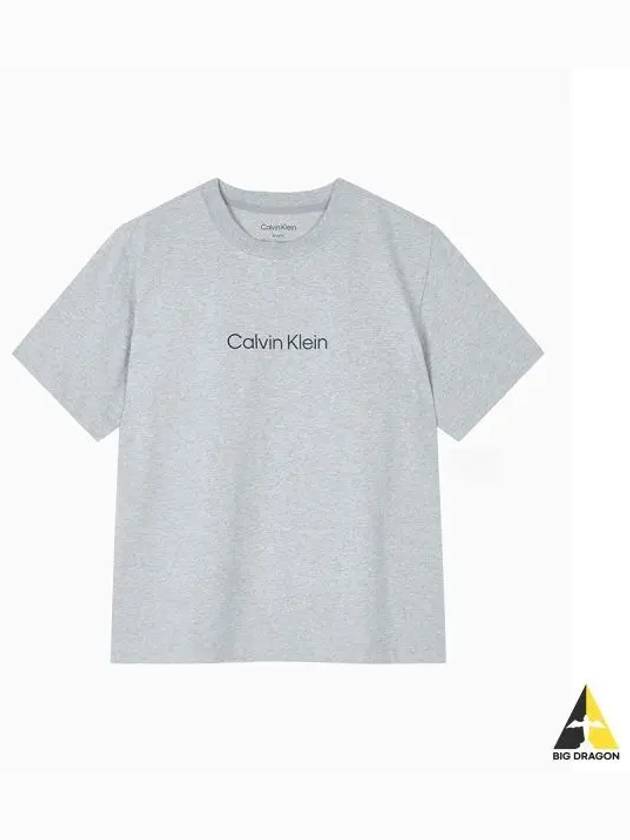 JEANS Women s Gray Relaxed Standard Logo Crew Neck Short Sleeve T Shirt 40WH113 CVP - CALVIN KLEIN - BALAAN 1