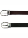 Horseshoe Buckle Double Sided Cutting Lather Belt Burgundy Black - MONTBLANC - BALAAN 3