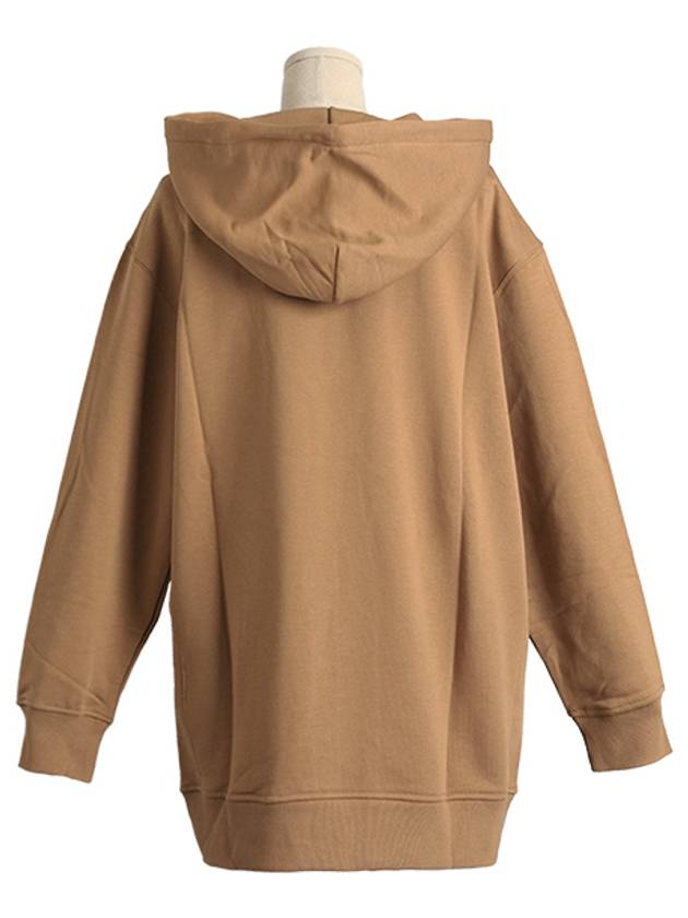 Adito Logo Cotton Hooded Top Camel - MAX MARA - BALAAN.