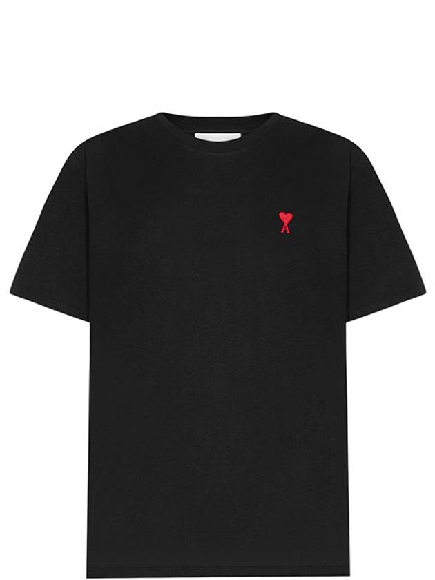 Small Heart Logo Short Sleeve T-Shirt Black - AMI - BALAAN 2