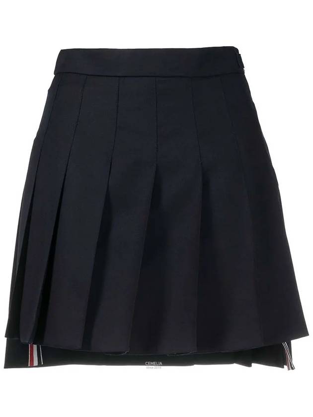 RMB Wool Mini Pleated Skirt Navy - THOM BROWNE - BALAAN 2