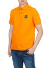 Men's Logo Patch Cotton Polo Shirt Orange - STONE ISLAND - BALAAN 6