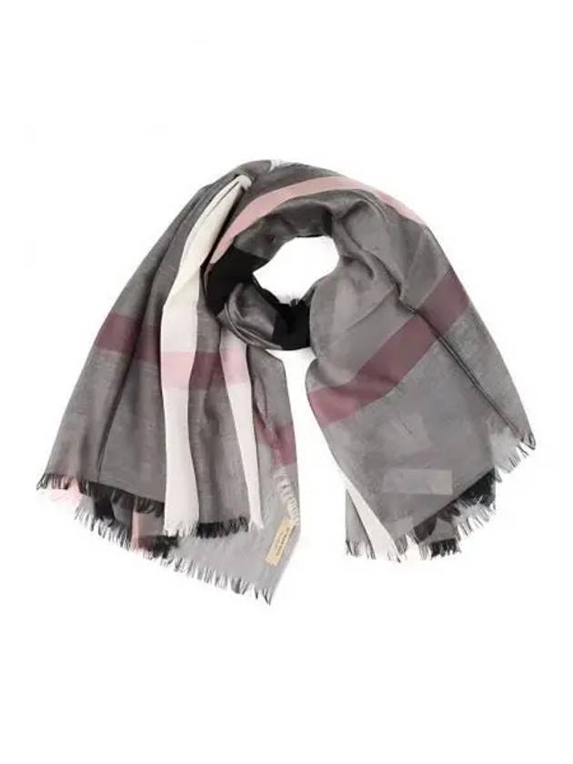 Mega Check Scarf Grey - BURBERRY - BALAAN 2