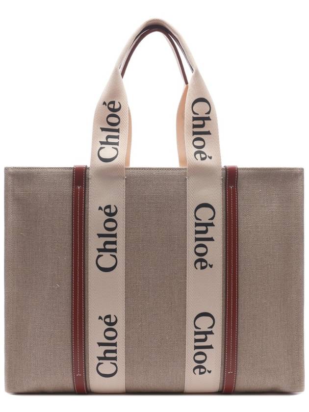 Woody Large Tote Bag White Brown Beige - CHLOE - BALAAN 3