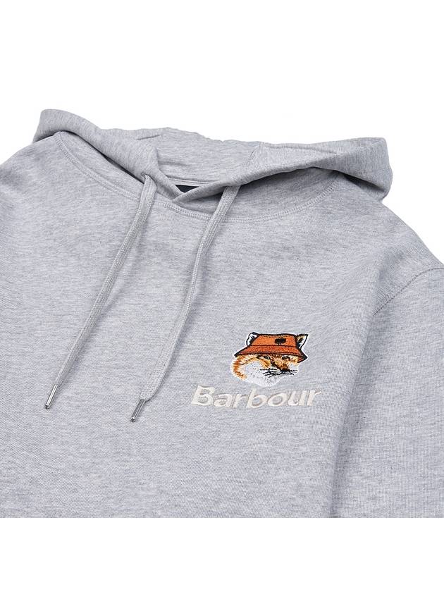 Fox Head Logo Hoodie Grey - BARBOUR - BALAAN 4