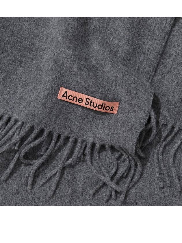 Logo Wool Fringe Scarf Grey - ACNE STUDIOS - BALAAN 6