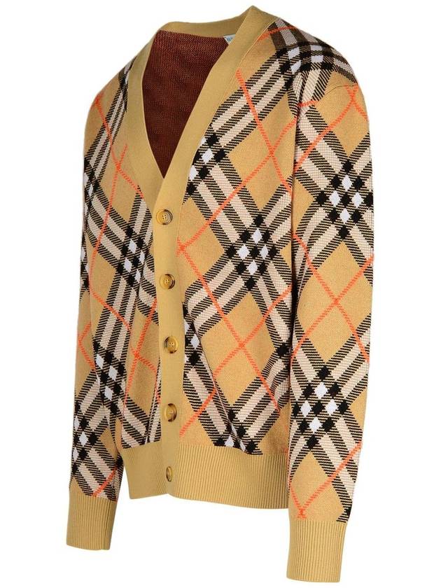 Check Wool Mohair Blend Cardigan Sand - BURBERRY - BALAAN 3