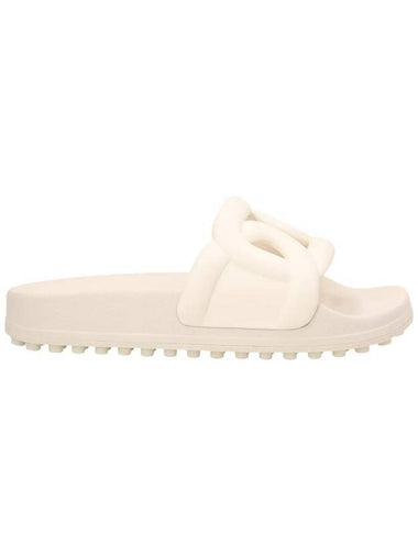 Maxi Chain Rubber Slide Slippers White - TOD'S - BALAAN 1