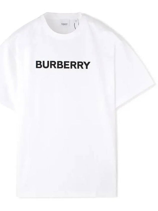 logo print cotton short sleeve t-shirt white - BURBERRY - BALAAN 2