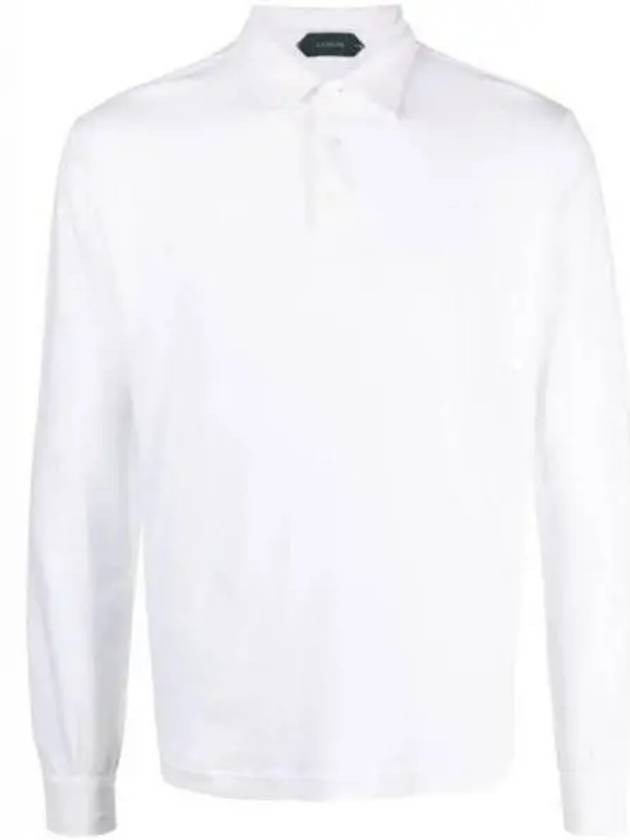 Long Sleeve Polo Shirt White - BRUNELLO CUCINELLI - BALAAN 2