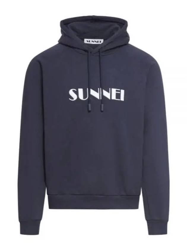 Embroidered Logo Drawstring Hoodie Dark Blue - SUNNEI - BALAAN 2