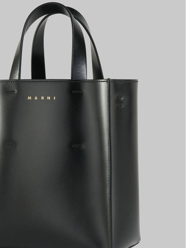 Museo Small Leather Tote Bag Black - MARNI - BALAAN 4