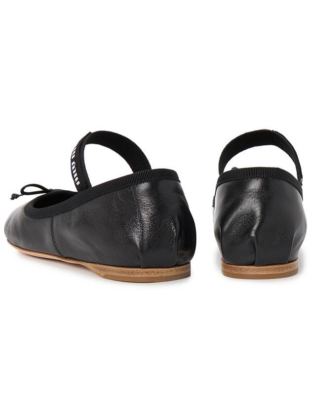 Women's Logo Leather Ballerinas Black - MIU MIU - BALAAN 7