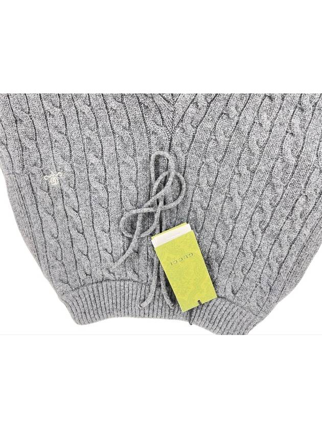 GG point gray cashmere knit jogger pants 681170 - GUCCI - BALAAN 7