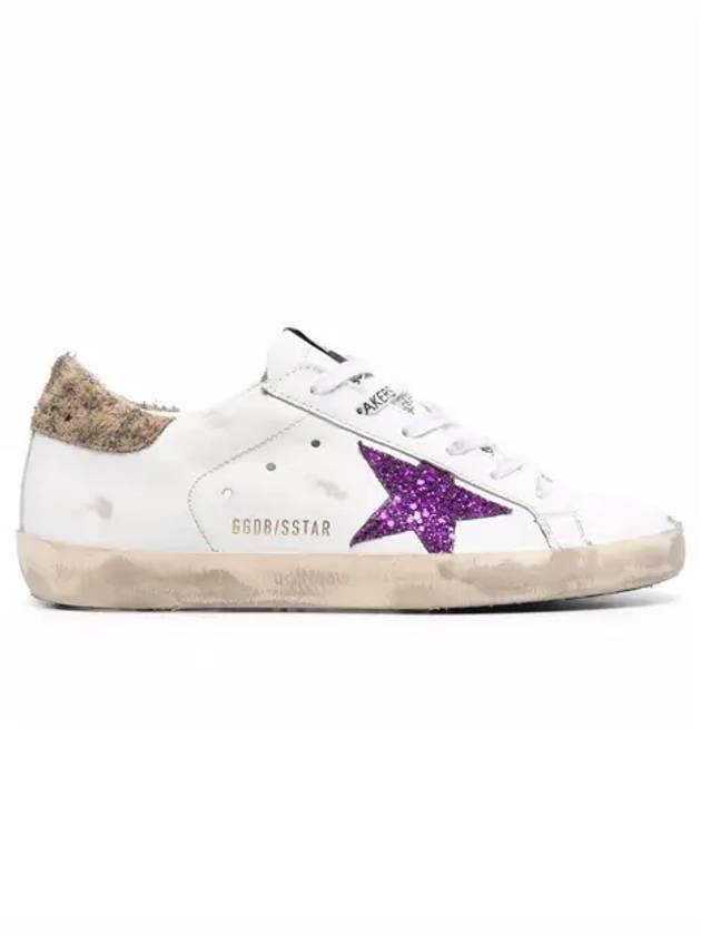 Leopard Tab Superstar Low Top Sneakers White - GOLDEN GOOSE - BALAAN 1