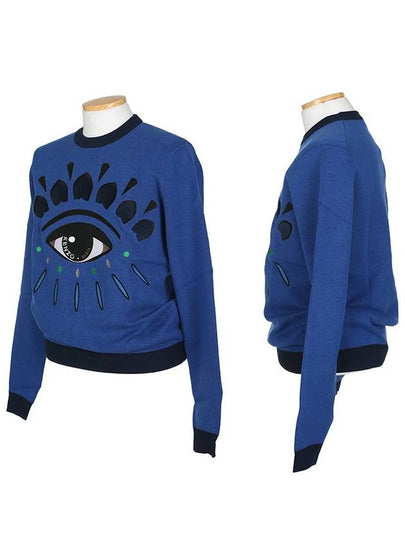 5PU252 3XD 77 Blue Big Eye Sweatshirt - KENZO - BALAAN 2