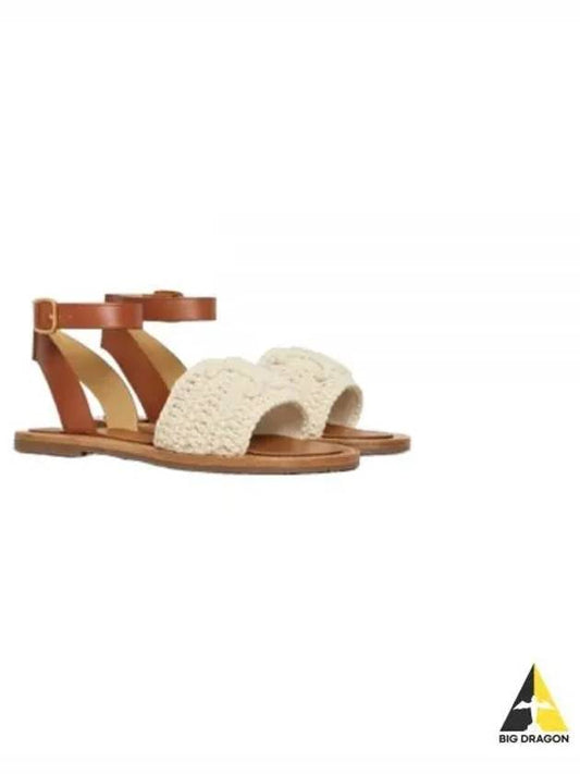 Triomphe Maccram Lympia Sandals Brown - CELINE - BALAAN 2