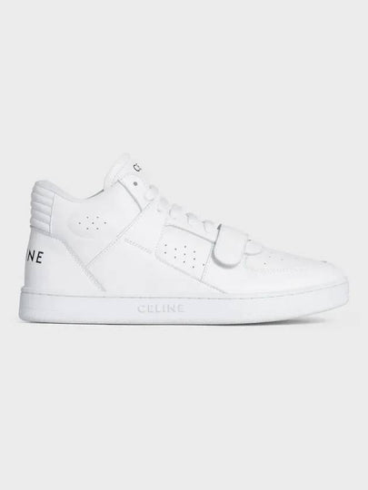 CT02 Trainer Scratch Calfskin High Top Sneaker Optic White - CELINE - BALAAN 2