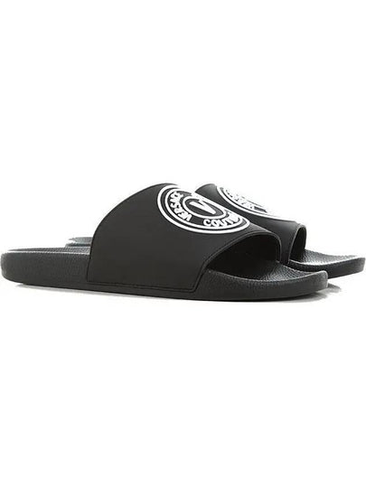 V Emblem Logo Slippers Black - VERSACE - BALAAN 2