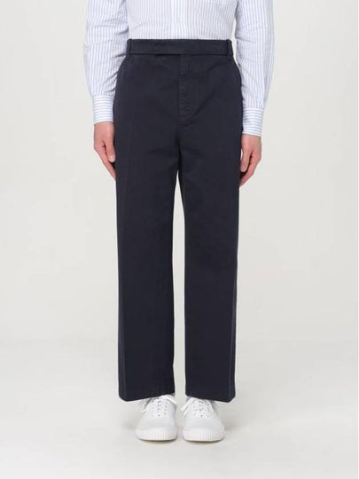 Cotton Twill Utility Straight Pants Navy - THOM BROWNE - BALAAN 2